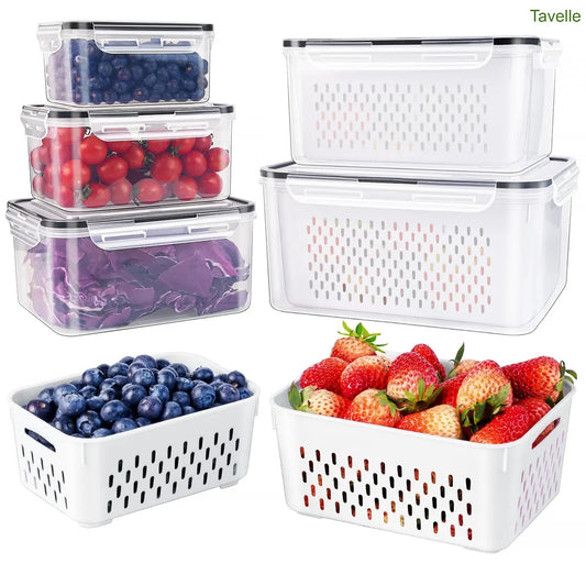 5-Pack Stackable Fridge Storage Containers