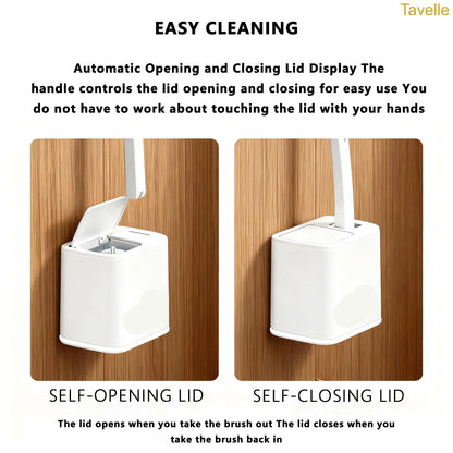 Disposable Toilet Brush Set with 24 Refills – Wall-Mounted Bathroom Cleaning System