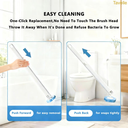Disposable Toilet Brush Set with 24 Refills – Wall-Mounted Bathroom Cleaning System