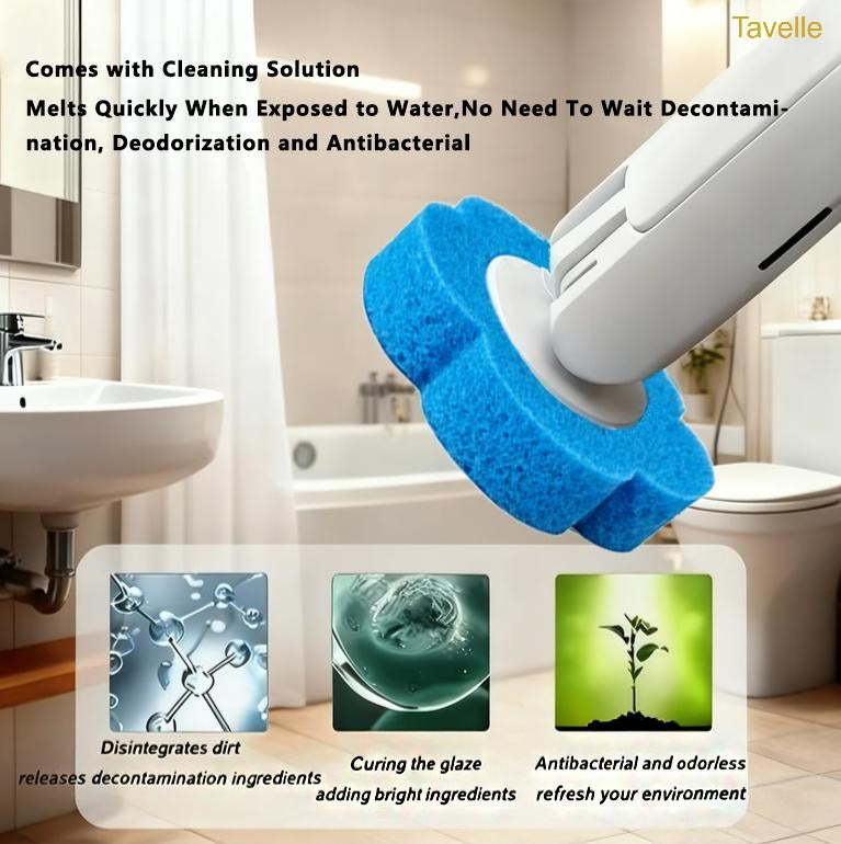 Disposable Toilet Brush Set with 24 Refills – Wall-Mounted Bathroom Cleaning System